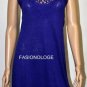 $218 New BCBG Max Azria Dregal Blue Linen Knit Cocktail Party Dress S