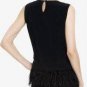 $298 New BCBG Max Azria "Dracey" Black Sequin Bib Feather Cocktail Party Top M