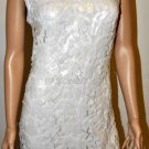 $488 New BCBG Max Azria White Sequin Crochet Cut Out Short Cocktail Dress S