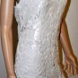 $488 New BCBG Max Azria White Sequin Crochet Cut Out Short Cocktail Dress S