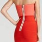 $298 New BCBG Max Azria "Alyona" Coral Strapless Bandage Cocktail Party Dress S