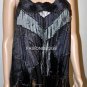 $876 New BCBG MAX AZTIA Black Combo Pleated Woven Evening Shirt Top XXS