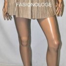 $138 NWT BCBG Max Azria Khaki "Kaysa" Pleated Faux Suede Skirt M