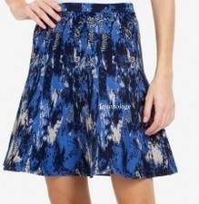 $228 New BCBG Max Azria Blue Combo Rossy Jacquard Power Skirt M