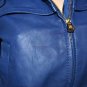 $838 New BCBG Max Azria Larkspur Blue Gold Hardware Leather Cropped Jacket XS