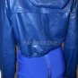 $838 New BCBG Max Azria Larkspur Blue Gold Hardware Leather Cropped Jacket XS