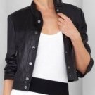 $498 New BCBG Max Azria Black Soft  Leather Motorcycle Coat Jacket XXS