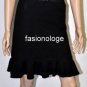 $268 New BCBG Max Azria Cashmere Wool Black Ruffle Knit Sweater Dress XS