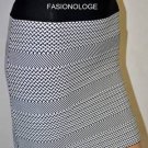 $158 New BCBG Max Azria Black Print Textured Bandage Power Mini Skirt XS