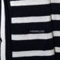 $198 New BCBG Max Azria Navy Stripe 100% Merino Wool Cardigan Sweater XS/S