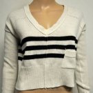 $228 New BCBG Max Azria Black White Wool Blend Stripe Crop Sweater Top XS
