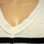$228 New BCBG Max Azria Black White Wool Blend Stripe Crop Sweater Top XS