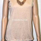$318 New BCBG Max Azria Beige Silk Cashmere Mesh Sweater Top S