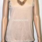 $318 New BCBG Max Azria Beige Silk Cashmere Mesh Sweater Top S