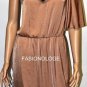 $348 New BCBG Max Azria Nubuck Embellished One Shoulder Sateen Cocktail Dress L