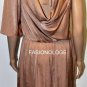 $348 New BCBG Max Azria Nubuck Embellished One Shoulder Sateen Cocktail Dress L