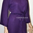 $418 New BCBG Max Azria Grape 100% Cashmere Gold Knit Cocktail Sweater Dress L