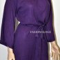 $418 New BCBG Max Azria Grape 100% Cashmere Gold Knit Cocktail Sweater Dress L