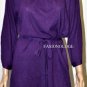 $418 New BCBG Max Azria Grape 100% Cashmere Gold Knit Cocktail Sweater Dress L