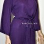 $418 New BCBG Max Azria Grape 100% Cashmere Gold Knit Cocktail Sweater Dress L