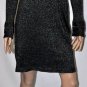 $248 New Max&Cleo by BCBG Black Mettalic Cowl Neck Knit Sweater Party Dress XXS