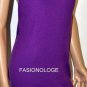 $198 New BCBG Max Azria Silk Knit Dregal Blue Banded Sweater Dress L