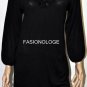 $218 New BCBG Max Azria Silk Embellished Black Sweater Dress M
