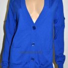 $228 New BCBG Max Azria Larkspur Blue 100% Merino Wool Cardigan Sweater M