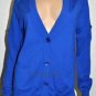 $228 New BCBG Max Azria Larkspur Blue 100% Merino Wool Cardigan Sweater M