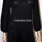$218 New BCBG Max Azria Black Embellished Silk Blend Sweater Dress S