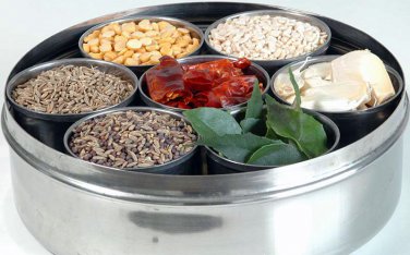 Indian Spice Box Organizer with 7 Indian Single Spices