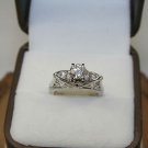 Gorgeous CZ Filigree Sterling Silver Bling Ring  Size 6.5