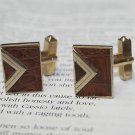 Vintage SWANK Alligator Crocodile Goldtone Men's Cufflinks