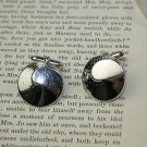 Vintage SWANK Domed High Polish & Textured Silvertone Modernist Men's Cufflinks