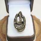 BOLD Bronze Tone Serpent Snake Bling Ring Adjustable Size