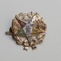 Vintage Order of the Eastern Star Enamel Gold Tone Pin Brooch