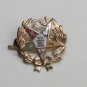 Vintage Order of the Eastern Star Enamel Gold Tone Pin Brooch