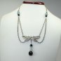 Artisan Crafted Repurposed Vintage Crystal Beaded Dragonfly Lavalier Necklace