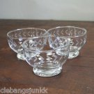 Vintage Set (3) Anchor Hocking Grey Cut Laurel Band Dessert Sundae Bowl