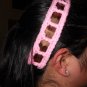 Pink and Brown Crocheted Headband