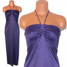 Solid Purple Plus Size Maxi Dress 1X 14/16 Smocked Bust Empire Waist