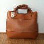 Ladies Brown Faux Leather Tote Shopper Handbag