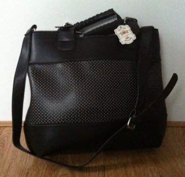 Ladies Black Faux Leather Tote Shopper Handbag