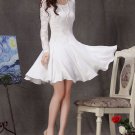 Long Sleeve White Lace Dress - Fit and flare dress - Little White Dress CD2