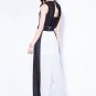 Black & White Maxi Dress with Open Back & Front Slit RM22