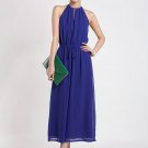 Blue Halter Tea Dress with Draw String Waist RM37