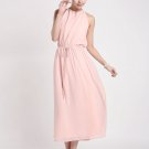 Pink Halter Tea Dress with Draw String Waist RM37