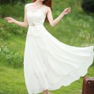 White Sunflower Lace Peplum Maxi Dress with Free Slip RM72