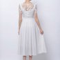 White Embroidered Floral Lace Chiffon Midi Dress RM75