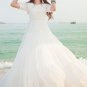 White Maxi Dress with Gold Lace Details and Tiered Skirt RM121